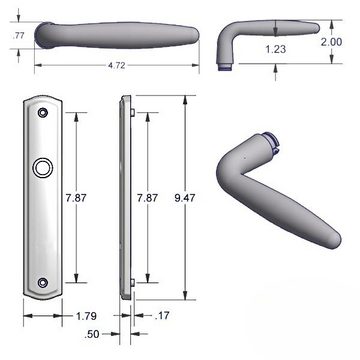 Amesbury 800C Inactive Handle Set Multipoint Lock Trim Zinc Choose Finish - 395221z